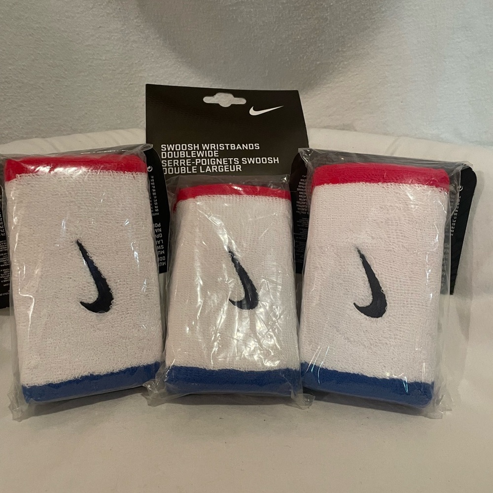 NWT Nike Swoosh Wristbands Red, White & Blue